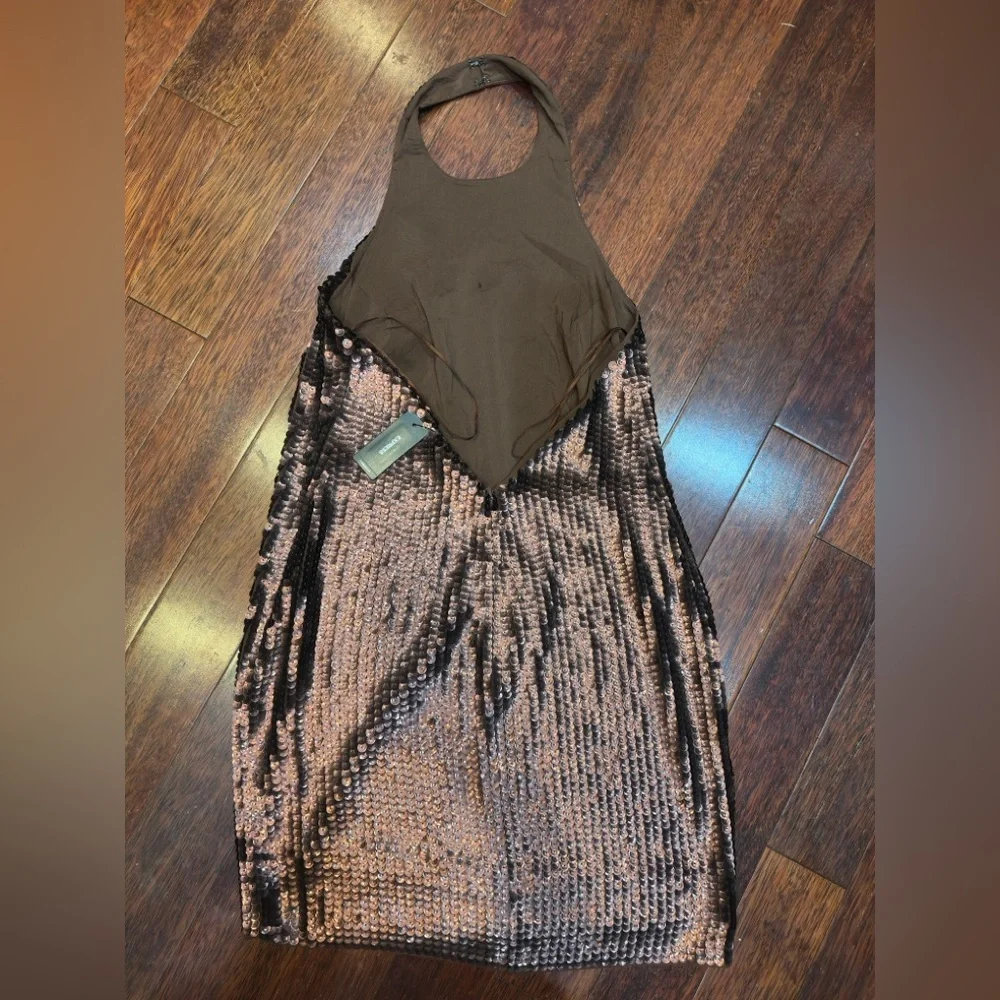 🆕 Express Copper Sequin Mini Dress. Size XS. NWT. 🤎 - Picture 12 of 16